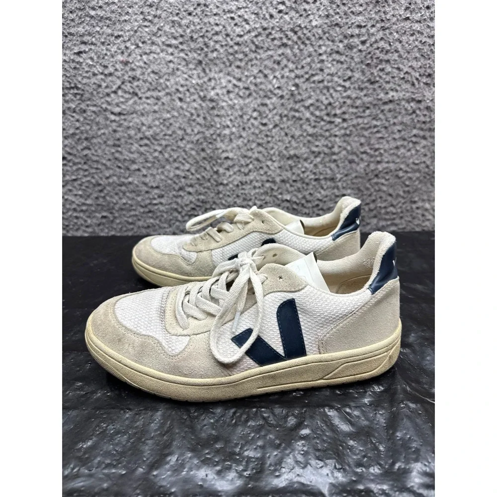 Veja V-10 B-Mesh Low Top Sneakers White Nautico VX0101380 Mens Size 6 US